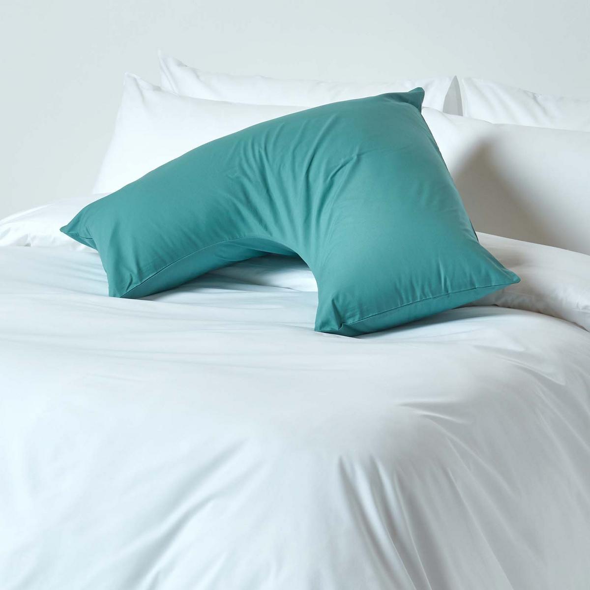 KISSENBEZUG für V-Form-Kissen, Perkal, Fadendichte 200 - Grün, Textil (38/76cm) - Homescapes