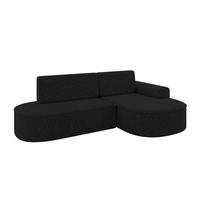 ECKSOFA mit Schlaffunktion und Bettkasten Ottomane Rechts MARI-L1-S - 283x167x73 cm Schwarz Tissu - Schwarz, Holzwerkstoff/Kunststoff (167/283cm) - ALTDECOR