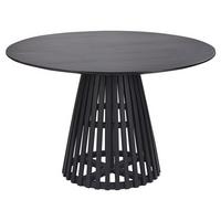 ESSTISCH Akazienholz schwarz 120 cm Mesilla - Schwarz, Holz (120/120/77cm) - Beliani