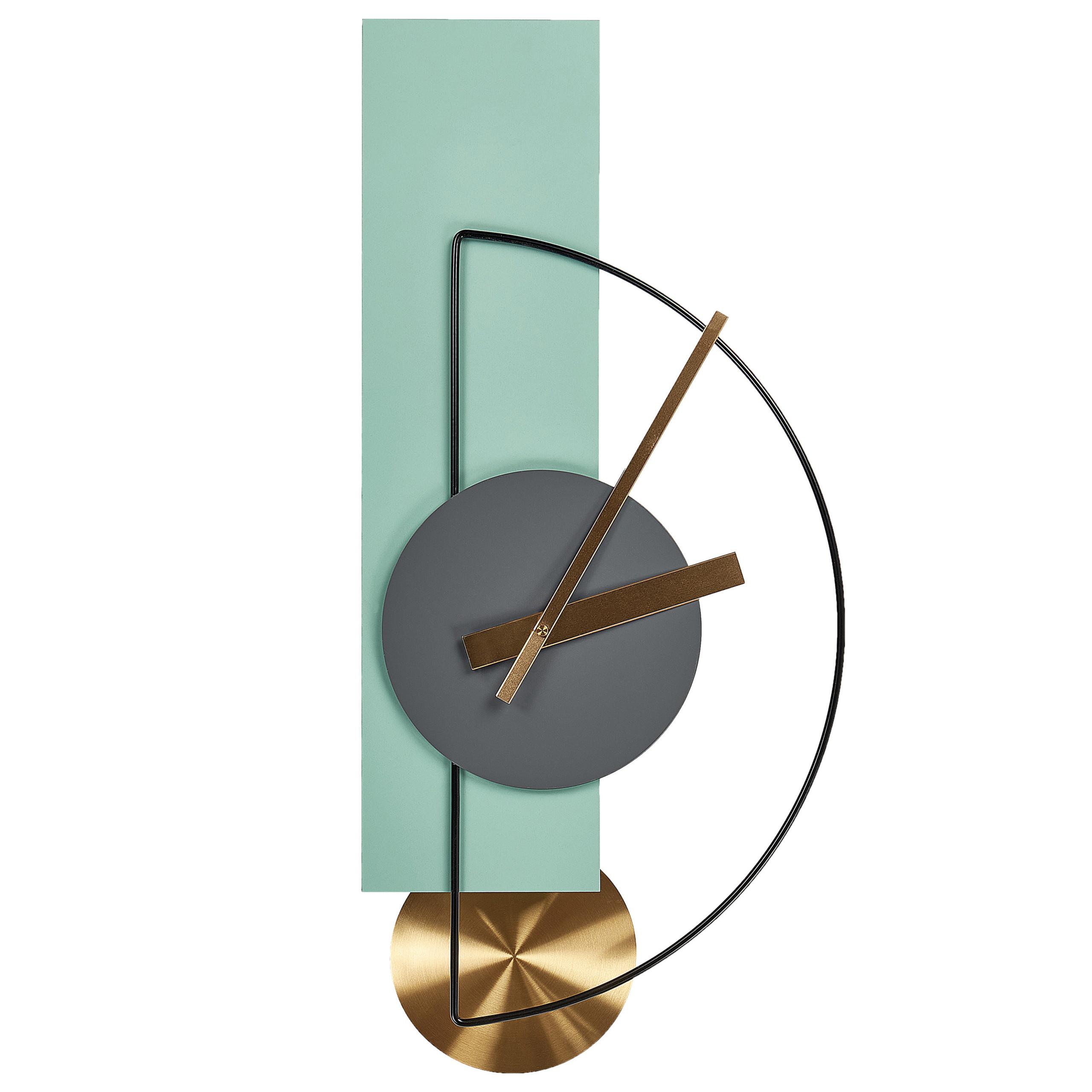 WANDUHR Grün/Gold/Grau Cevins - Goldfarben/Grau, Metall (31/63/4cm) - Beliani