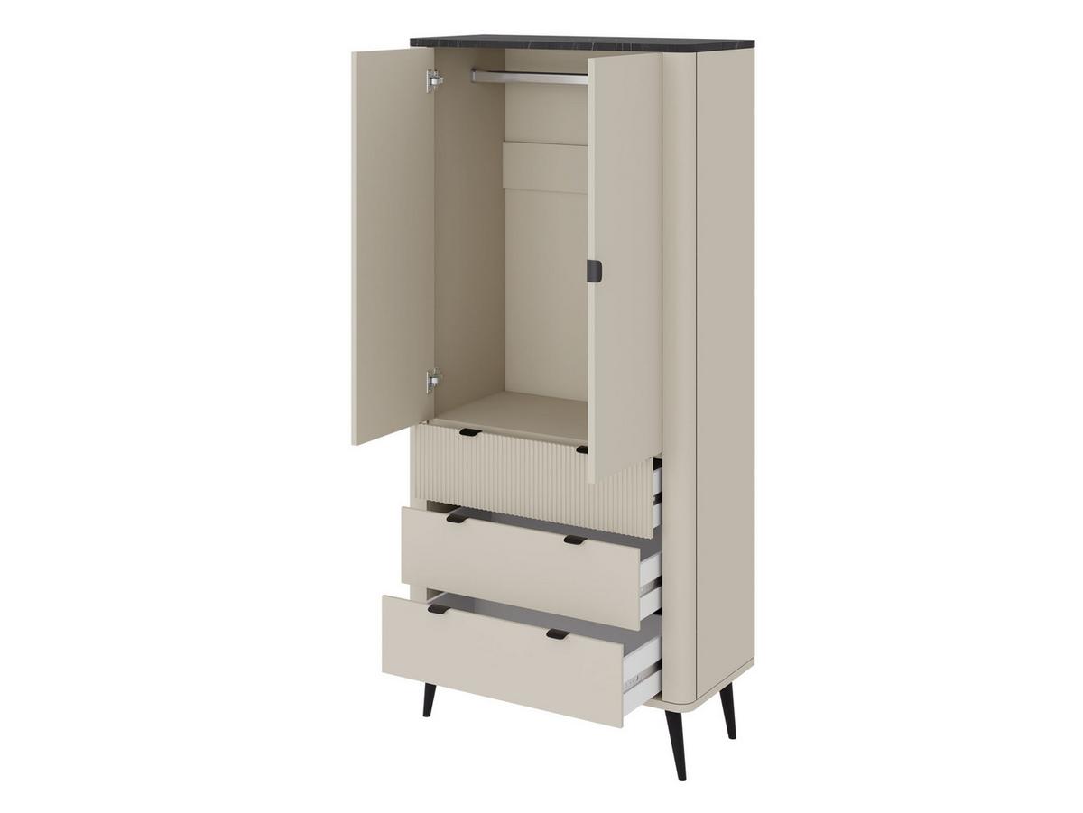 DREHTÜRENSCHRANK Marly 3S2D RE01 - Kaschmir/Goldfarben, Holzwerkstoff/Metall (90/191/60cm) - MIRJAN24