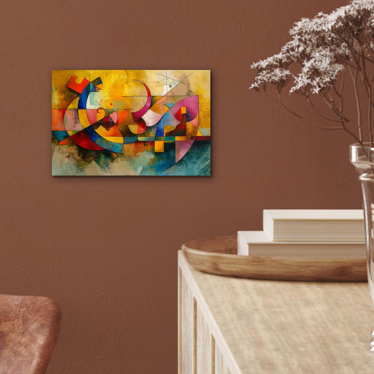 METALLBILD Kunst - Abstrakt - Modern 30x20 cm - Gelb, Metall (30/20cm) - MuchoWow