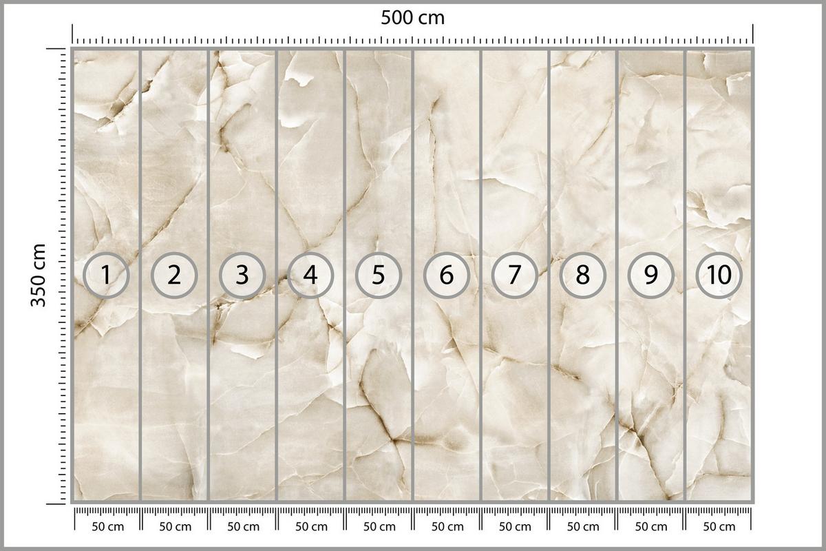 FOTOTAPETE für Wohnzimmer Beige Marmor Muster Stein 500x350 - Beige, Papier (500/350cm) - Muralo