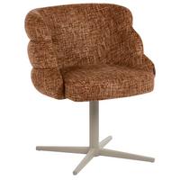 ESSZIMMERSTUHL drehbar Stoff Goldbraun Youngstown - Taupe, Textil/Metall (59/78/63cm) - Beliani