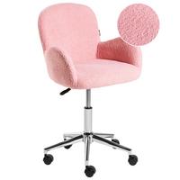 SCHREIBTISCHSTUHL Bouclé Rosa Priddy - Pink, Textil (60/79/60cm) - Beliani