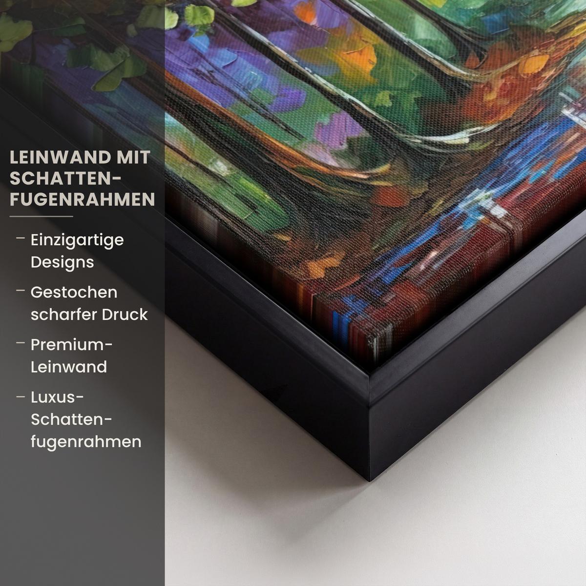LEINWAND Bilder mit Rahmen - Landschaft - Wald - Farben - Natur - 40x30 - Multicolor, Textil (40/30cm) - MuchoWow