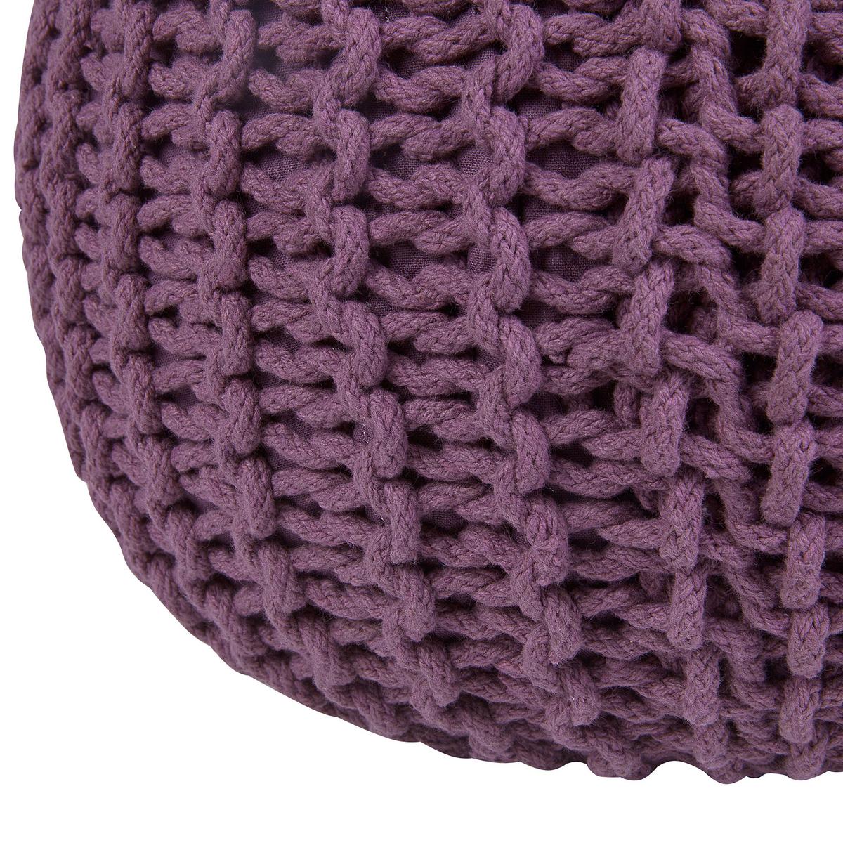 POUF Conrad 50/50/35 cm - Violett, Naturmaterialien/Textil (50/35/50cm) - Beliani