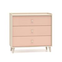 KINDERKOMMODE Alycia Beige - Korallenrosa - Holzeffekt - Pink, Holz (90/85/40cm) - Petits-meubles