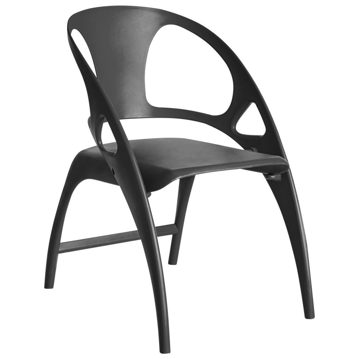 GARTENSTUHL 4er-Set Schwarz Nemi - Schwarz, Kunststoff (59/80/53cm) - Beliani