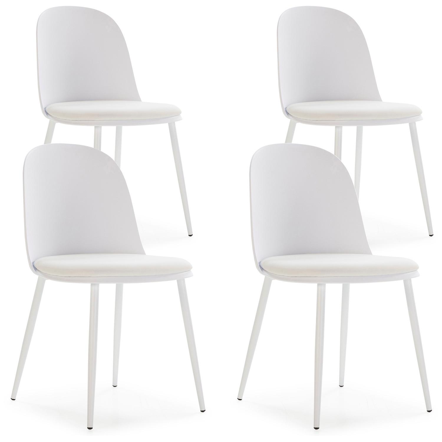 STUHL 4er-Set Kana weiß - Weiß, Kunststoff/Metall (45/83/51cm) - VS Venta-stock