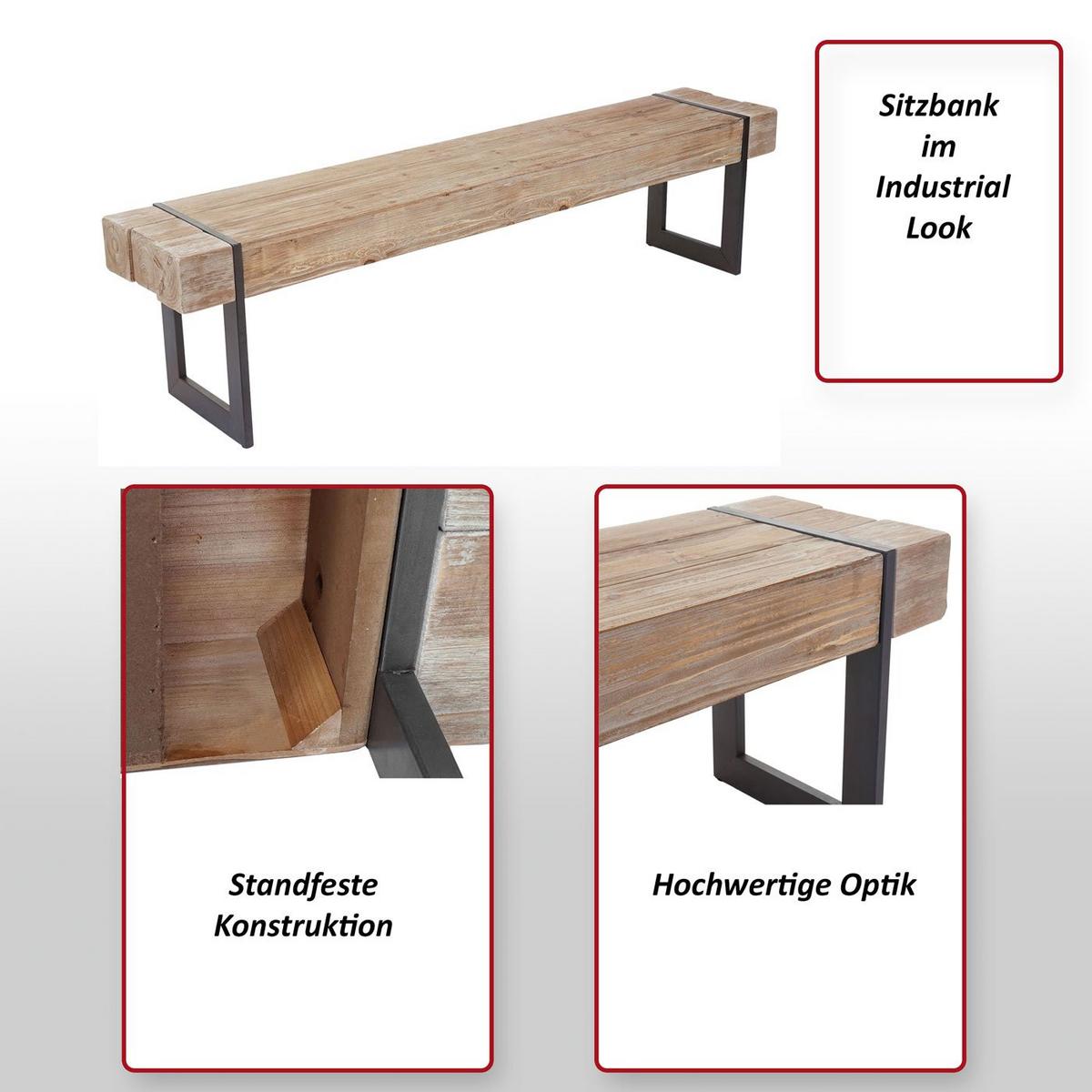 SITZBANK Braun - Naturfarben/Braun, Holz (160/45/34cm) - MCW