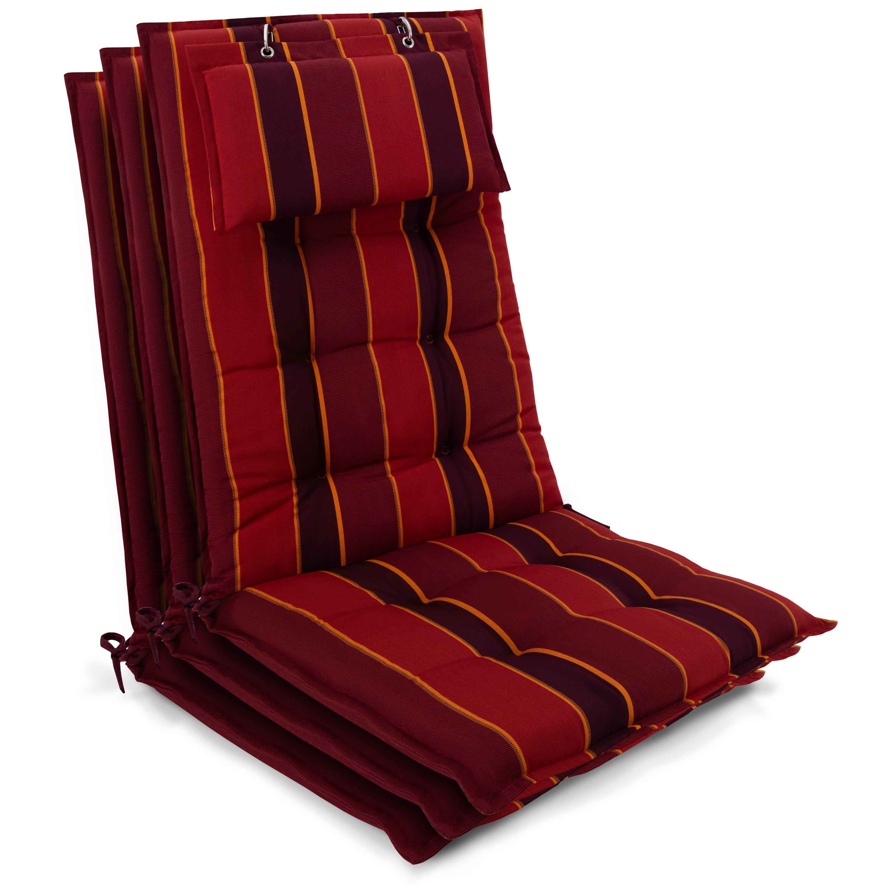 HOCHLEHNER Sun-HL 119x50x8cm Rot-Anthrazit-Gestreift (3tlg) - Dunkelrot, Textil (50/120cm) - Beautissu 