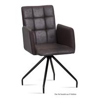 ARMLEHNSTUHL (8er-Set) Devina 52x91x60 Schwarz/Espresso - Dunkelbraun/Schwarz, Kunststoff (60/91/52cm) - 58aufmkessel