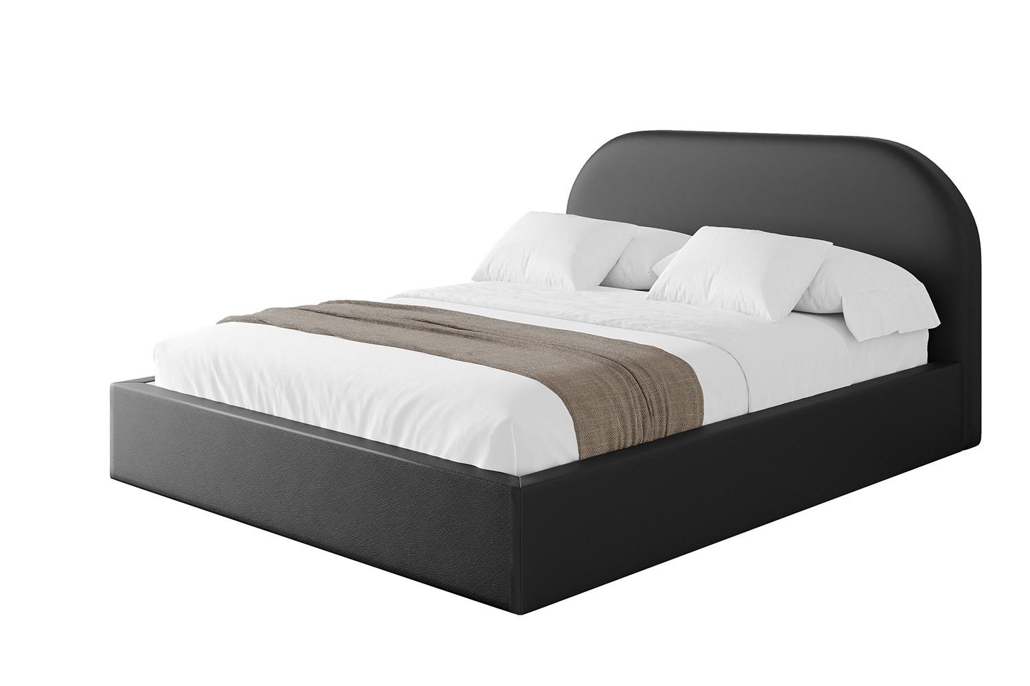 POLSTERBETT mit Bettkasten und Lattenrost, Boxbett ohne Matratze - TIVON 180x200 Schwarz Kunstleder - Schwarz Hochglanz, Holzwerkstoff/Textil (180/200cm) - ALTDECOR