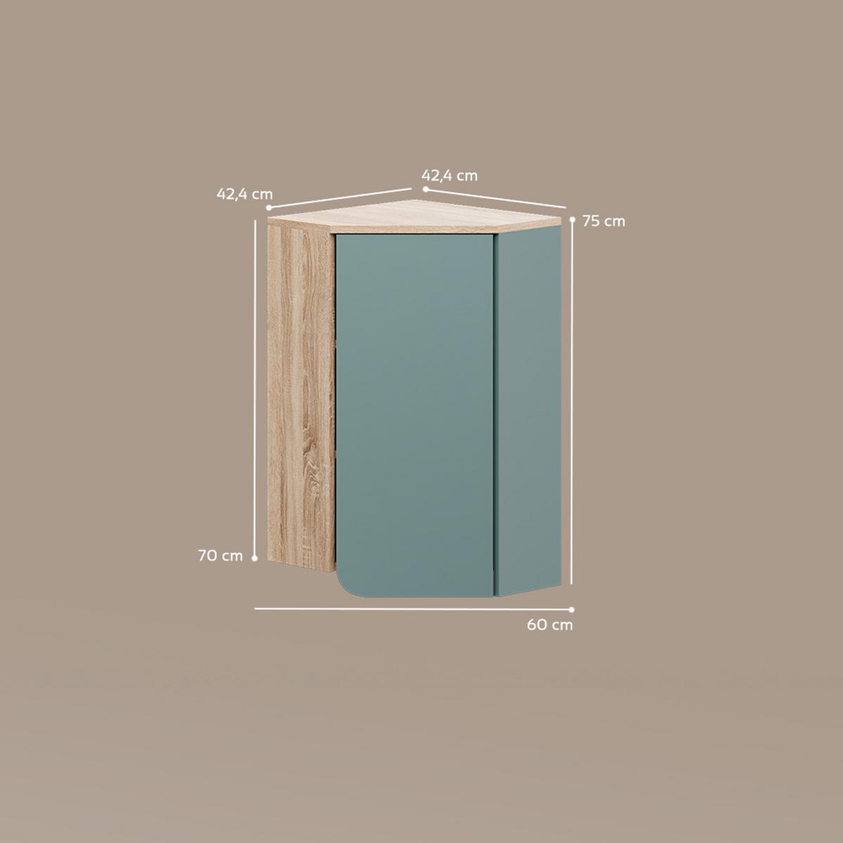 BADSCHRANK Marano Blau-Grau 42.4 x 75 cm mit Tür und offenen Fächern - Blaugrau, Holzwerkstoff (42.4/75/42.4cm) - Livinity®