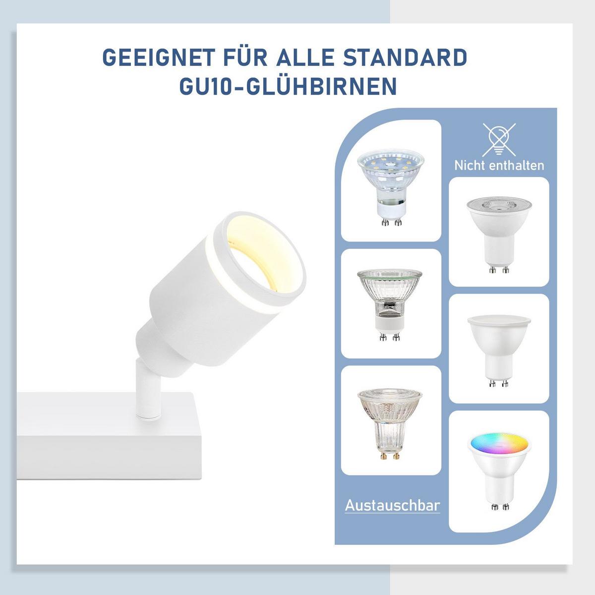 DECKENSTRAHLER Trier 4-flammig 55/5/15.7 cm - Weiß, Metall (55/5/15.7cm) - Nettlife