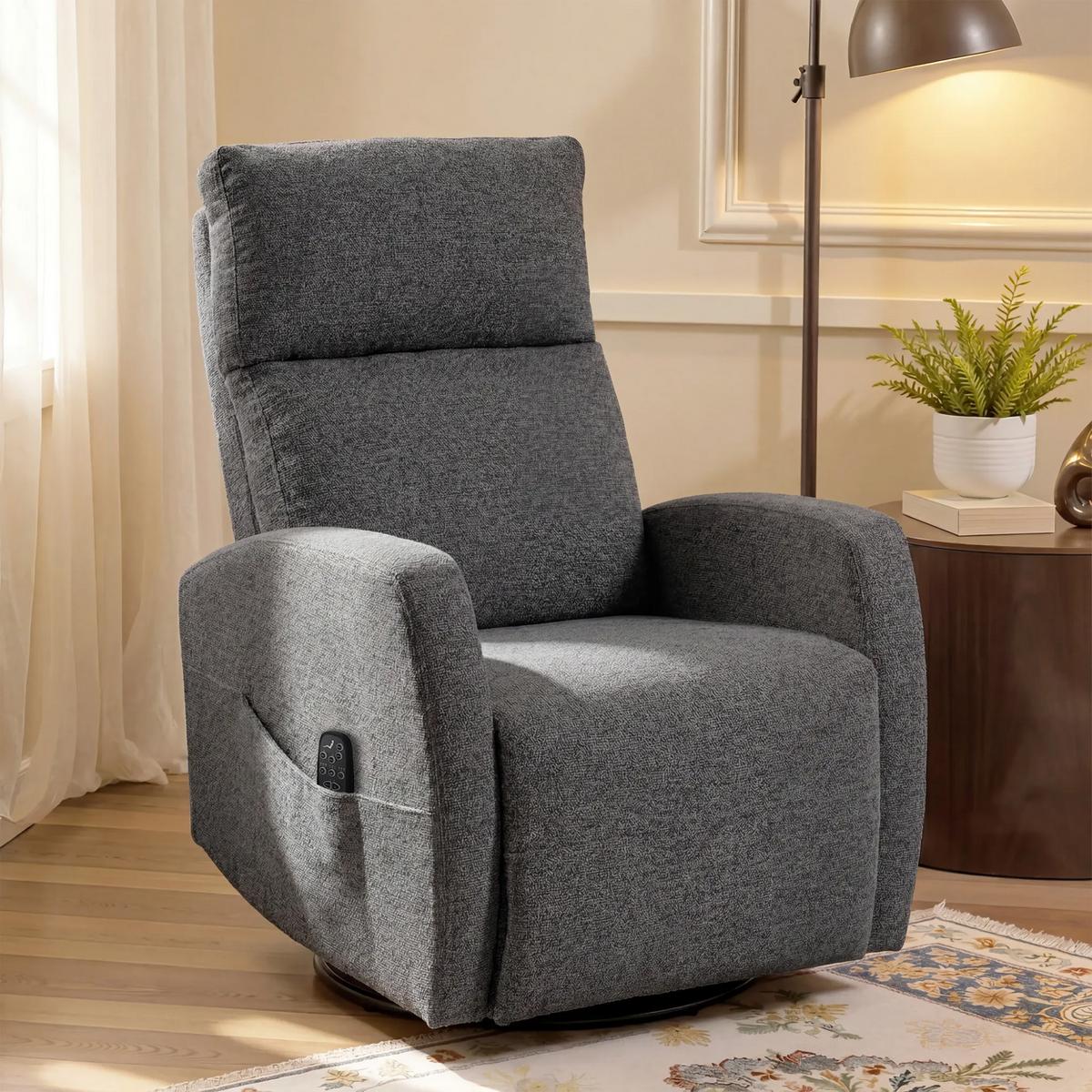 MASSAGESESSEL Chenille Dunkelgrau - Dunkelgrau/Naturfarben, Holz/Textil (73.5/108/97cm) - HOMCOM