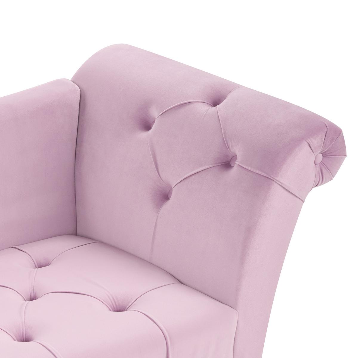 CHAISELONGUE Samtstoff Hellviolett Nantilly - Violett, Textil (175/76/70cm) - Beliani