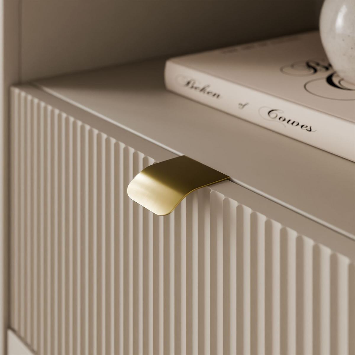 REGAL schmal AUTUMN 1D3S mit Schubladen, Kaschmir / Nussbaum - Beige, Holzwerkstoff (60/191/40cm) - Lookway
