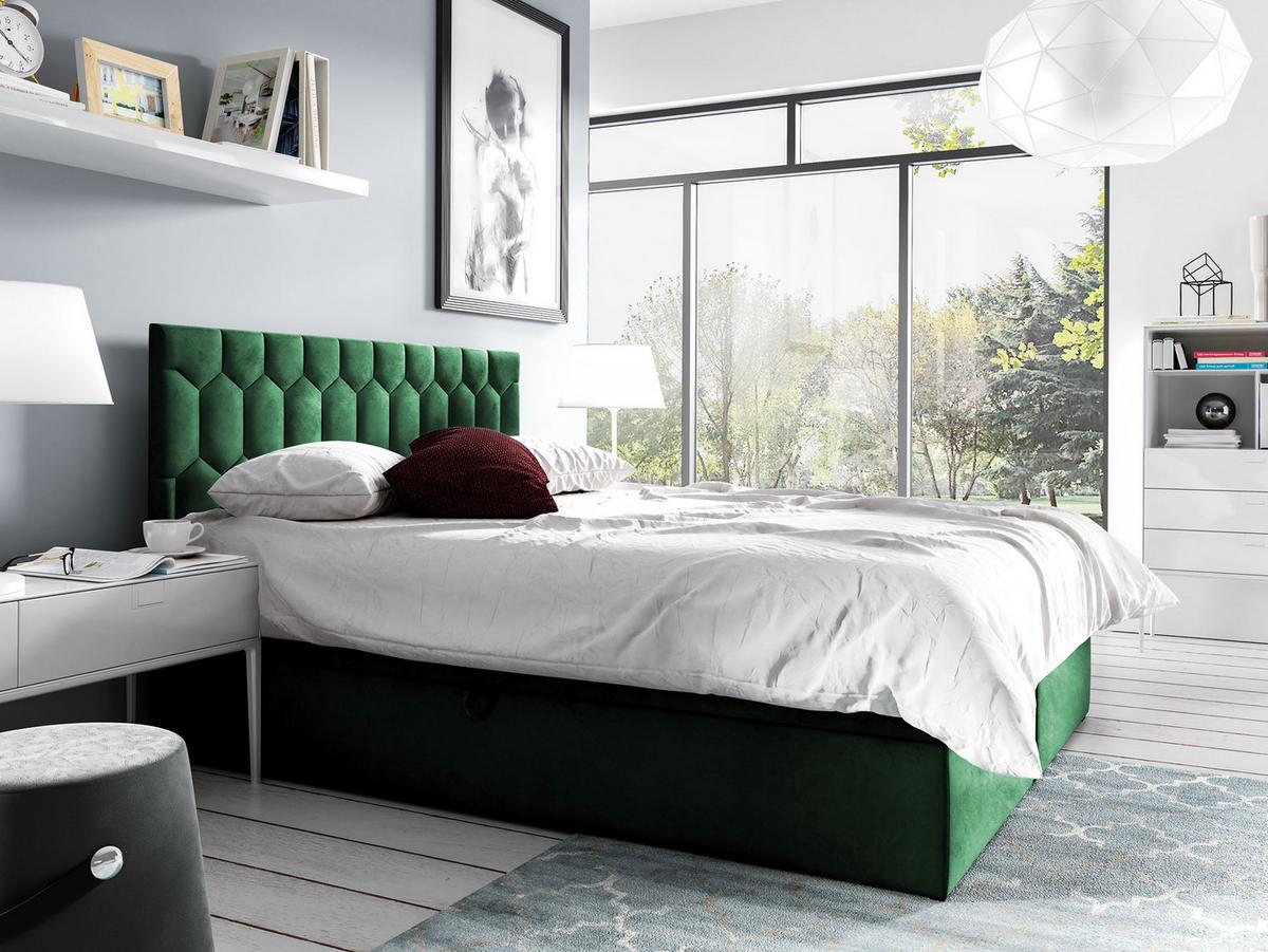 BOXBETT Top M24 - H3 - Grün, Holz (160/200cm) - MIRJAN24