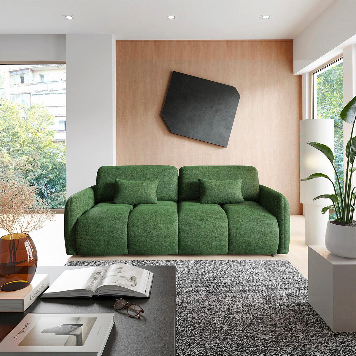 SOFA Vittoria 3 Sitzplätze Grün - Grün, Holz (236/95/121cm) - Petits-meubles