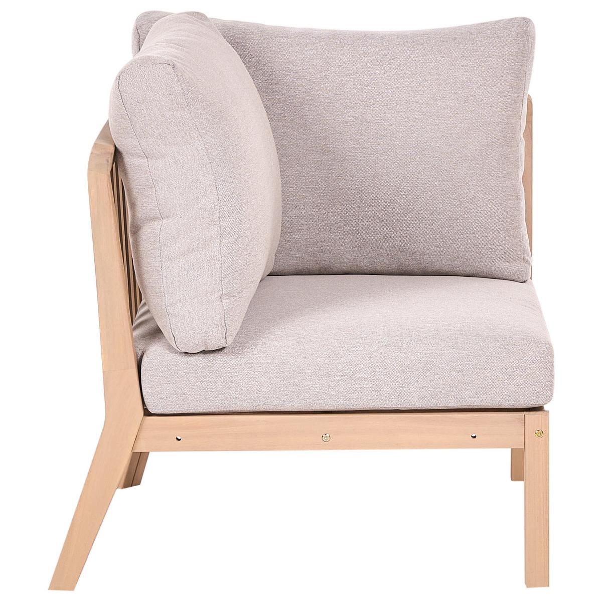 GARTEN-ECKMODUL Akazienholz Hellbraun Rivello - Hellbraun/Beige, Holz (80/84/80cm) - Beliani