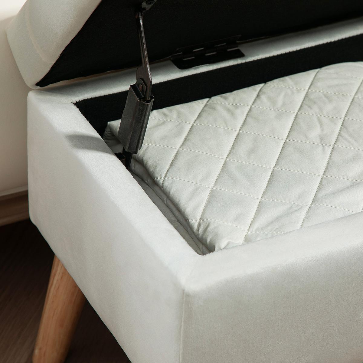 TRUHENBANK Samtoptik Weiß - Weiß, Kunststoff (35/40/80cm) - HOMCOM