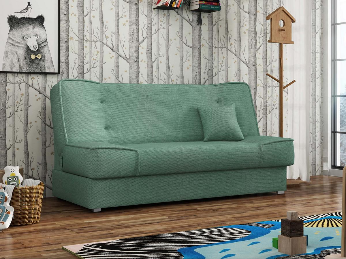 SCHLAFSOFA Gabi - Silberfarben/Mintgrün, Holz/Kunststoff (175/80/80cm) - MIRJAN24