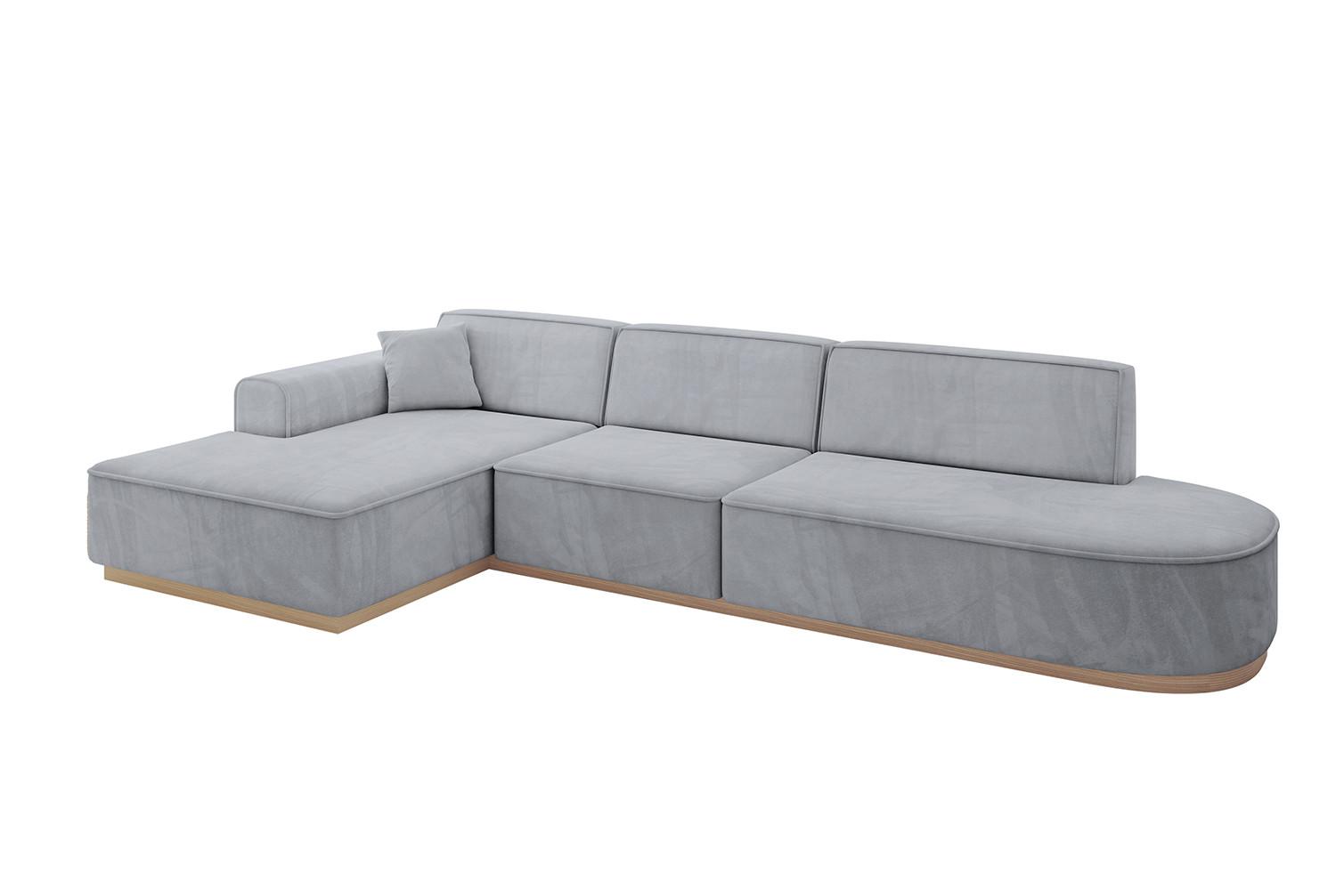 ECKSOFA Ottomane Links IREA-L2 - 327x165x80 cm Grau - Titanfarben, Holzwerkstoff/Textil (327/165cm) - ALTDECOR