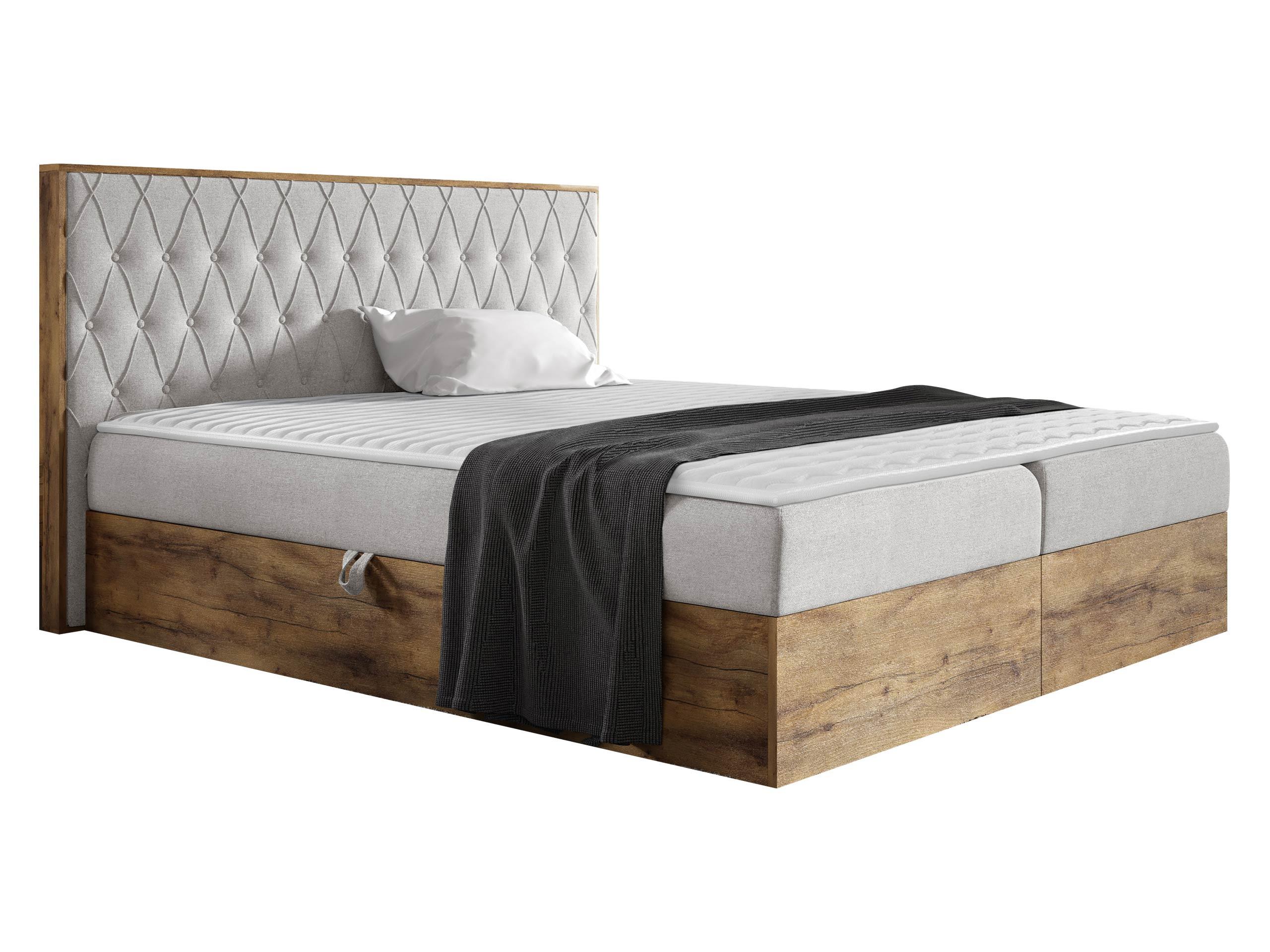 BOXBETT Wood 6 - H3 - Hellgrau, Holz/Textil (160/200cm) - MIRJAN24