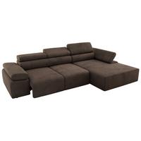 ECKSOFA RILASSO L Braun Velvet - rechts - Schwarz/Braun, Kunststoff/Textil (174/296cm) - MKS