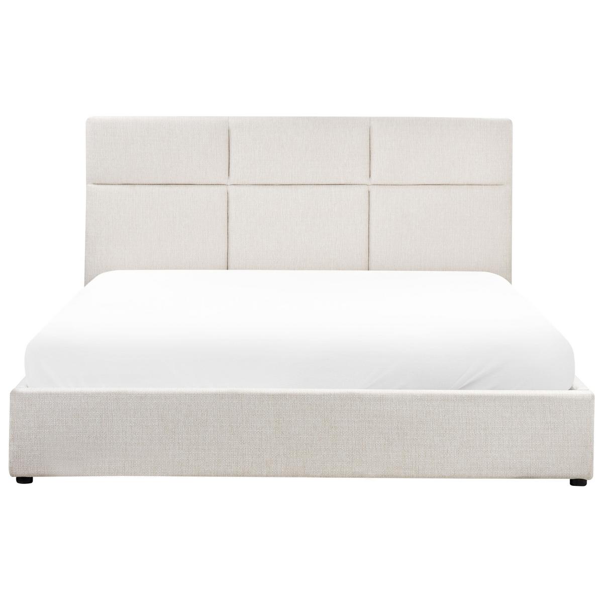 POLSTERBETT 180x200 cm Weiß Lagord - Creme, Textil (180/200cm) - Beliani
