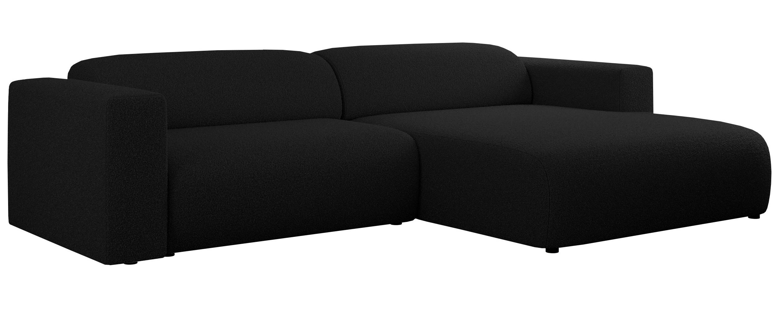 OFERTA WYCOFANA ECKSOFA PASADENA Schwarz Bouclé Rechts Seite - Schwarz, Kunststoff/Textil (288/180cm) - MKS