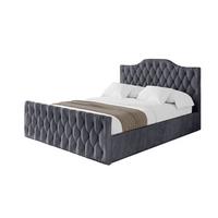 POLSTERBETT mit Bettkasten, Fußteil und Lattenrost, Boxbett mit Matratze H3/H4 - FALIO-Z 120x200 Dunkelgrau - Dunkelgrau, Holzwerkstoff/Textil (120/200cm) - ALTDECOR