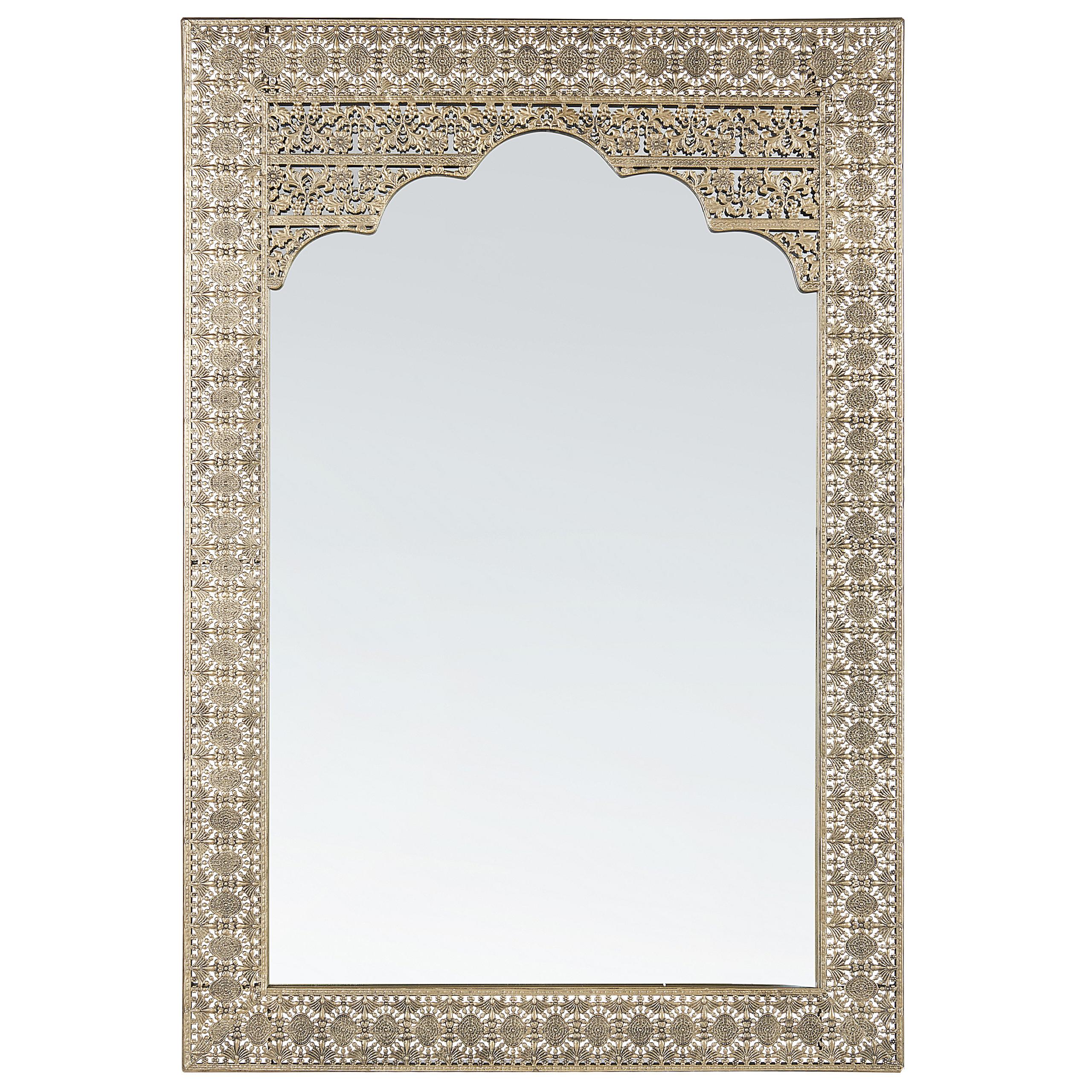 WANDSPIEGEL gold rechteckig 60/90 cm Pali - Goldfarben, Metall (60/91/5cm) - Beliani