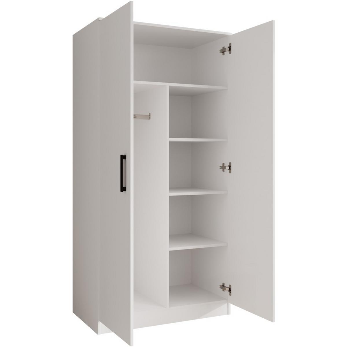 DREHTÜRENSCHRANK Trend, ohne Schubladen, Weiß - Schwarz/Weiß, Holzwerkstoff (90/180/50cm) - Beautysofa