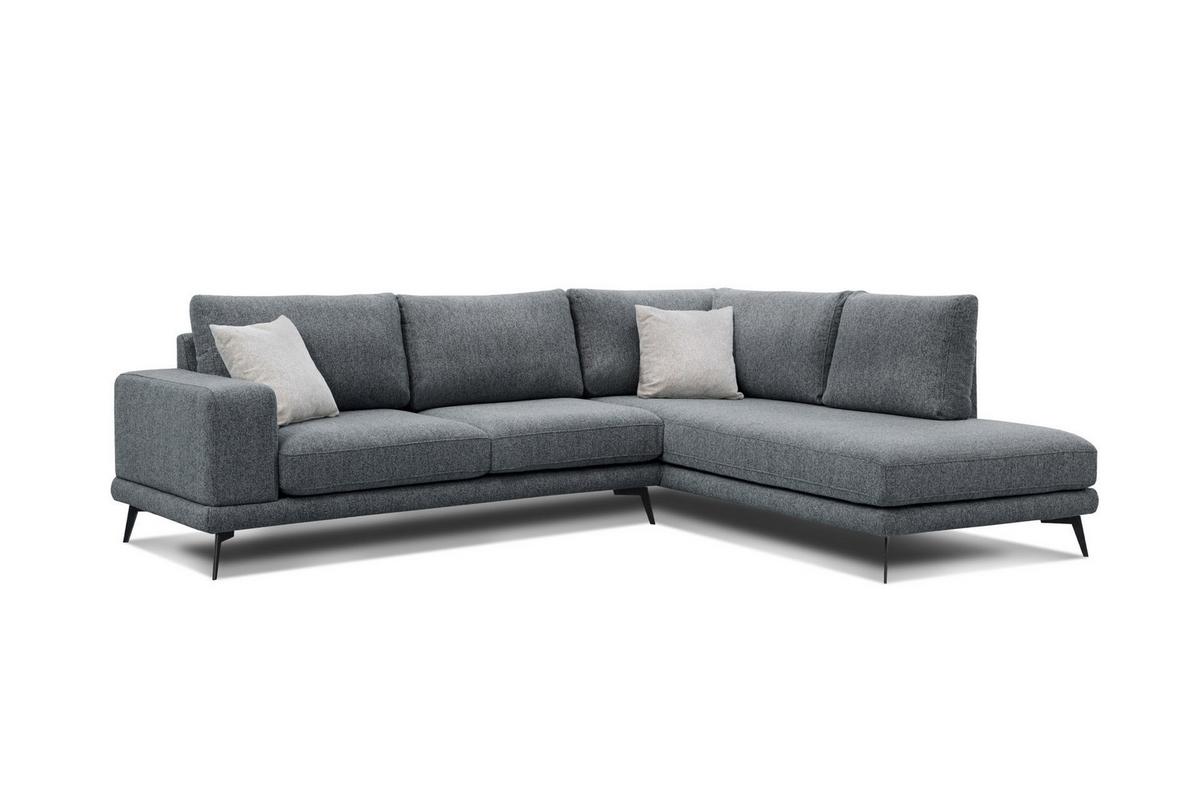 ECKSOFA MEDIOLANE 5-Sitzer, dunkelgrau - Dunkelgrau, Holzwerkstoff/Textil (282/219cm) - Wozimo
