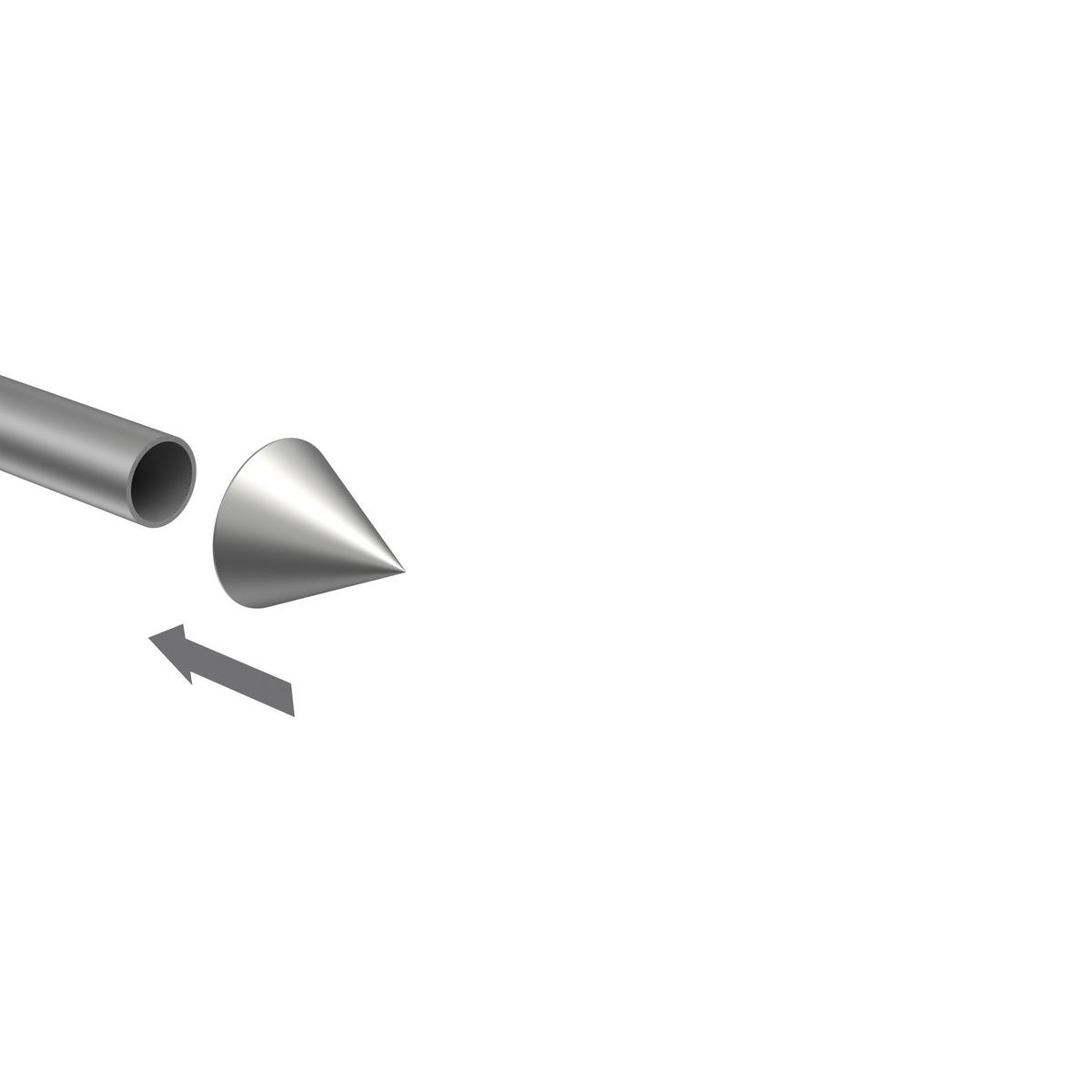ENDSTÜCKE FÜR GARDINENSTANGEN / TELESKOPSTANGEN Cone 16/13 mm Ø Silbergrau, Packung 2 Stück - Silberfarben/Alufarben, Kunststoff (3/3/3cm) - INTERDECO