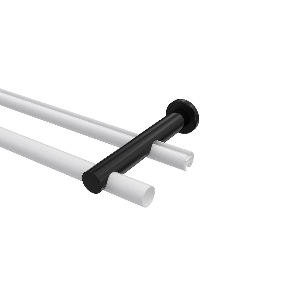 TRÄGER FÜR GARDINENSTANGEN 20 mm Ø, Platon 2-läufig, Schwarz - Schwarz, Metall (16/4/4cm) - INTERDECO