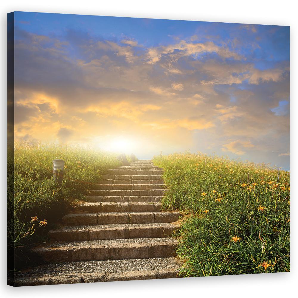 WANDBILD landschaften gelb - Gelb, Textil (50/50cm) - Feeby