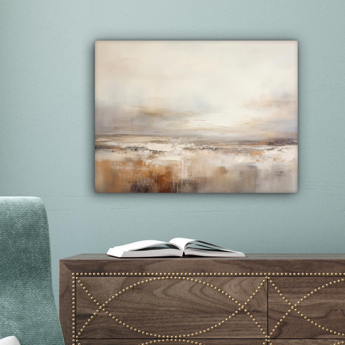 LEINWANDBILD Kunst - Industriell - Grau - Braun - Abstrakt Wandbild 40x30 cm - Sandfarben, Textil (40/30cm) - MuchoWow