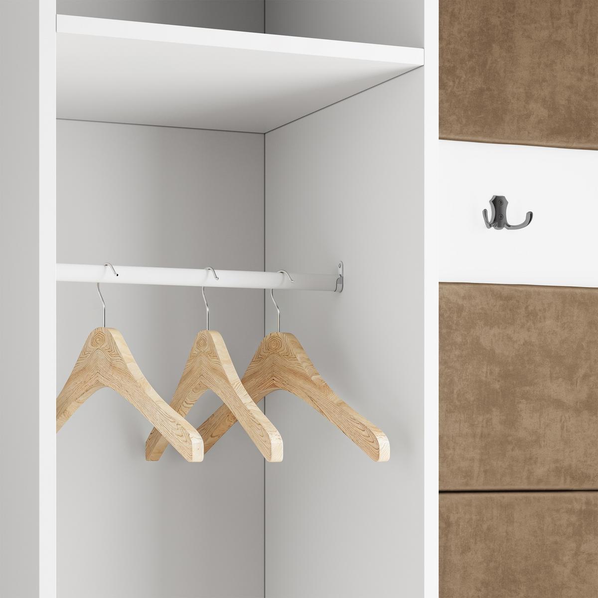 GARDEROBENSCHRANK LORI 95/181/51 cm Modern Garderobe-Set Eiche Lefkas - Eichefarben/Schwarz, Holzwerkstoff (95/181/51cm) - MASSENO