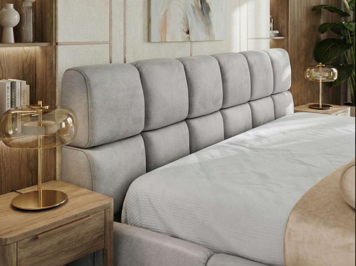 POLSTERBETT NIRA CLASSIC 160/200 - Hellgrau Velvet - Multipocket-Matratze - Hellgrau, Textil (160/200cm) - MKS