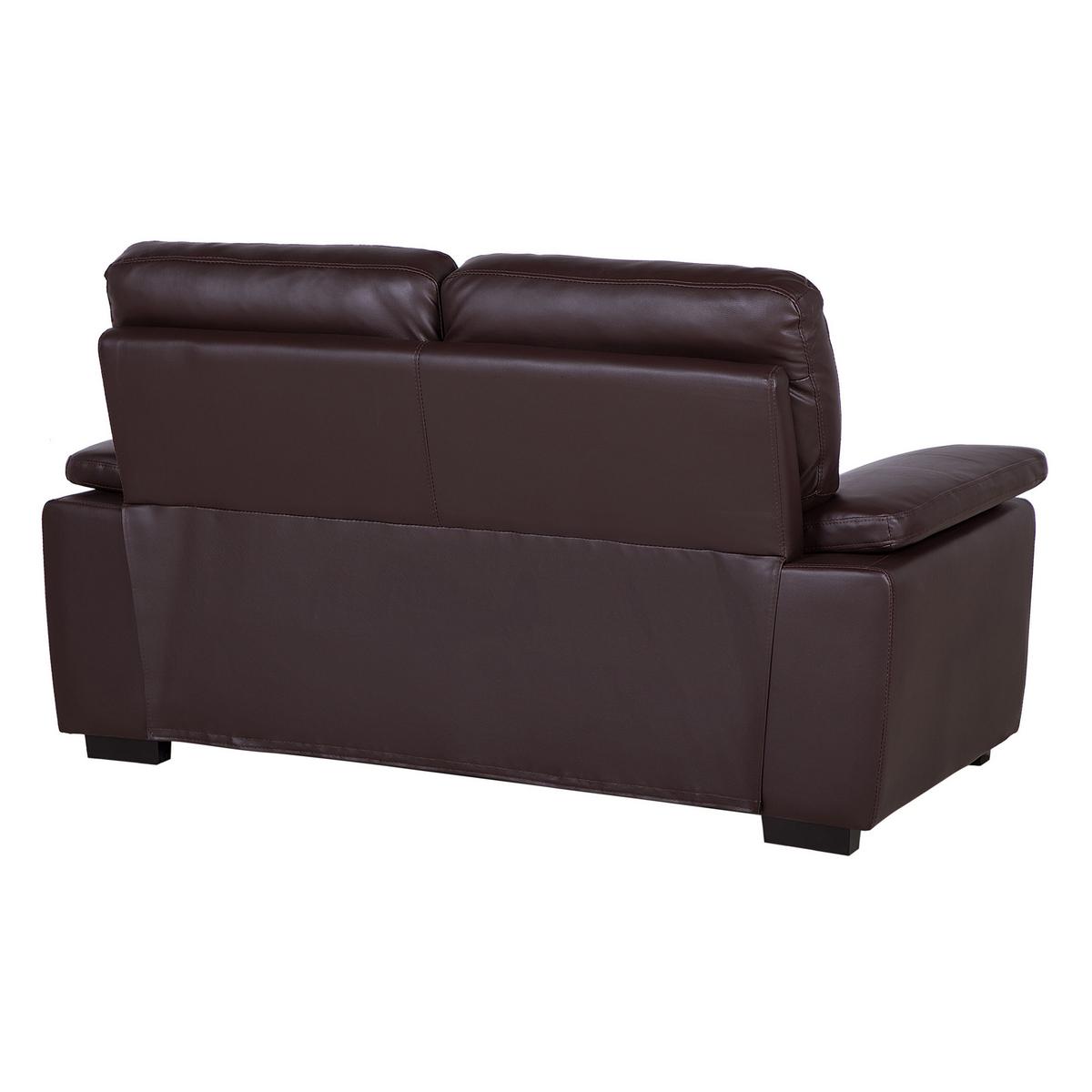 5-SITZER SOFA SET Kunstleder Dunkelbraun Vogar - Dunkelbraun, Kunststoff (195/90/74cm) - Beliani