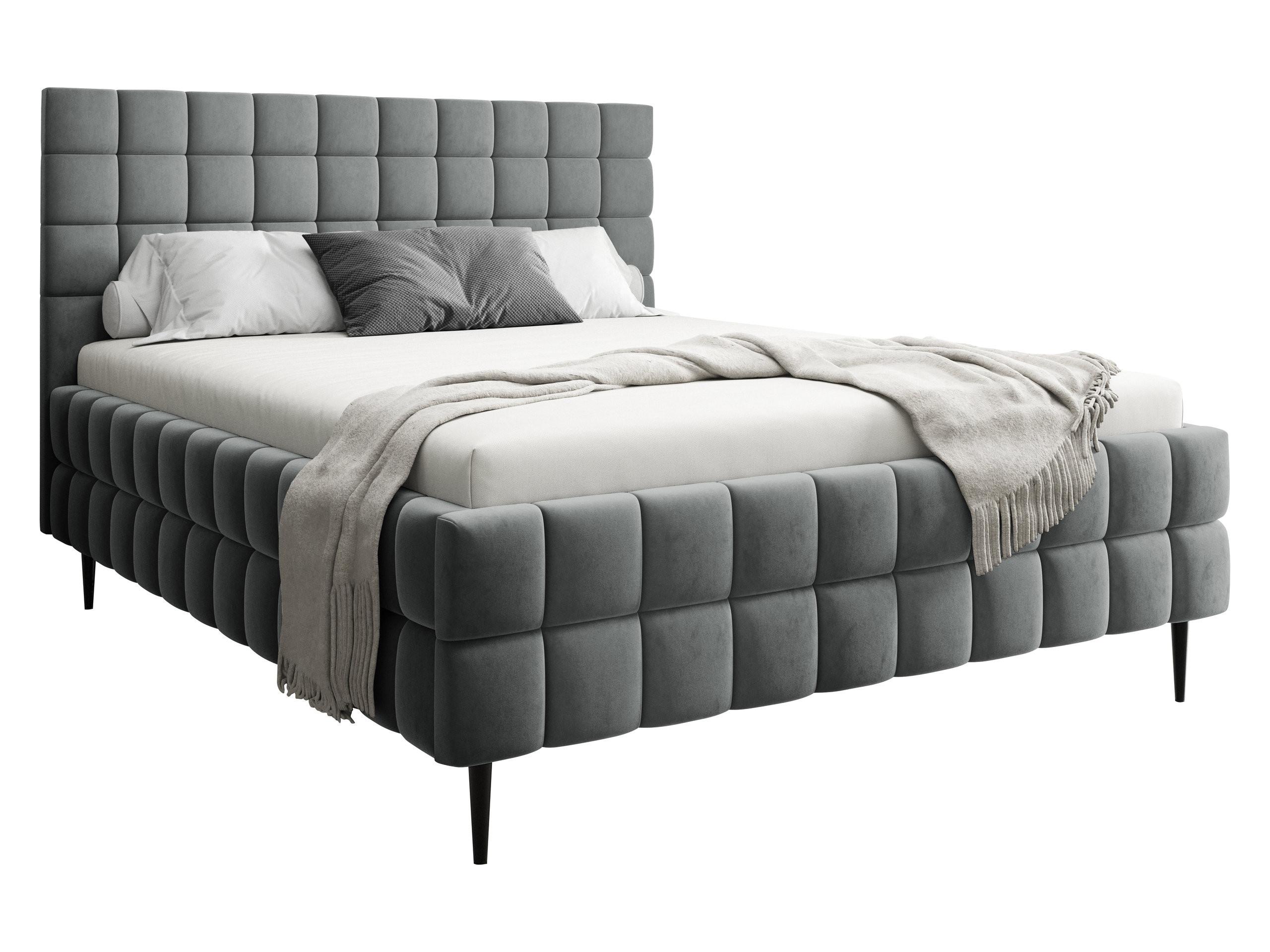 POLSTERBETT Ardea Leg - Schwarz/Grau, Holz/Textil (180/200cm) - MIRJAN24