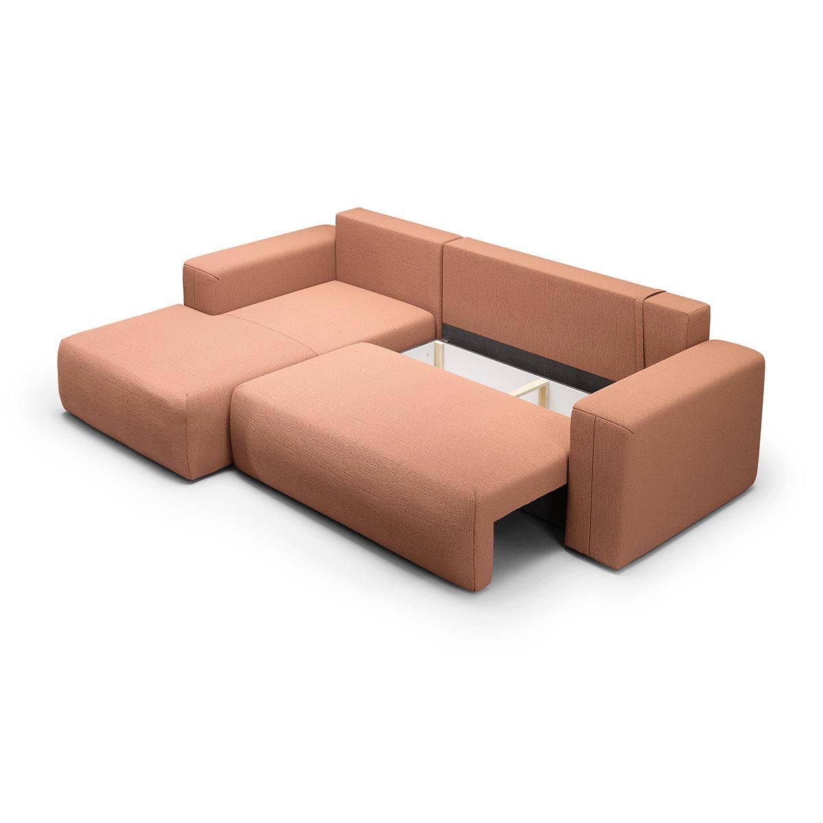 ECKSOFA Bliss 3 Sitzplätze Kupfer - Kupferfarben, Holz (268/163cm) - Petits-meubles