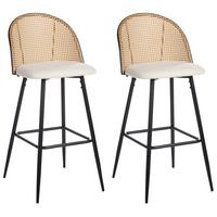 BARSTUHL 2er-Set Metall Schwarz Cornell - Beige, Metall (46/104/51cm) - Beliani