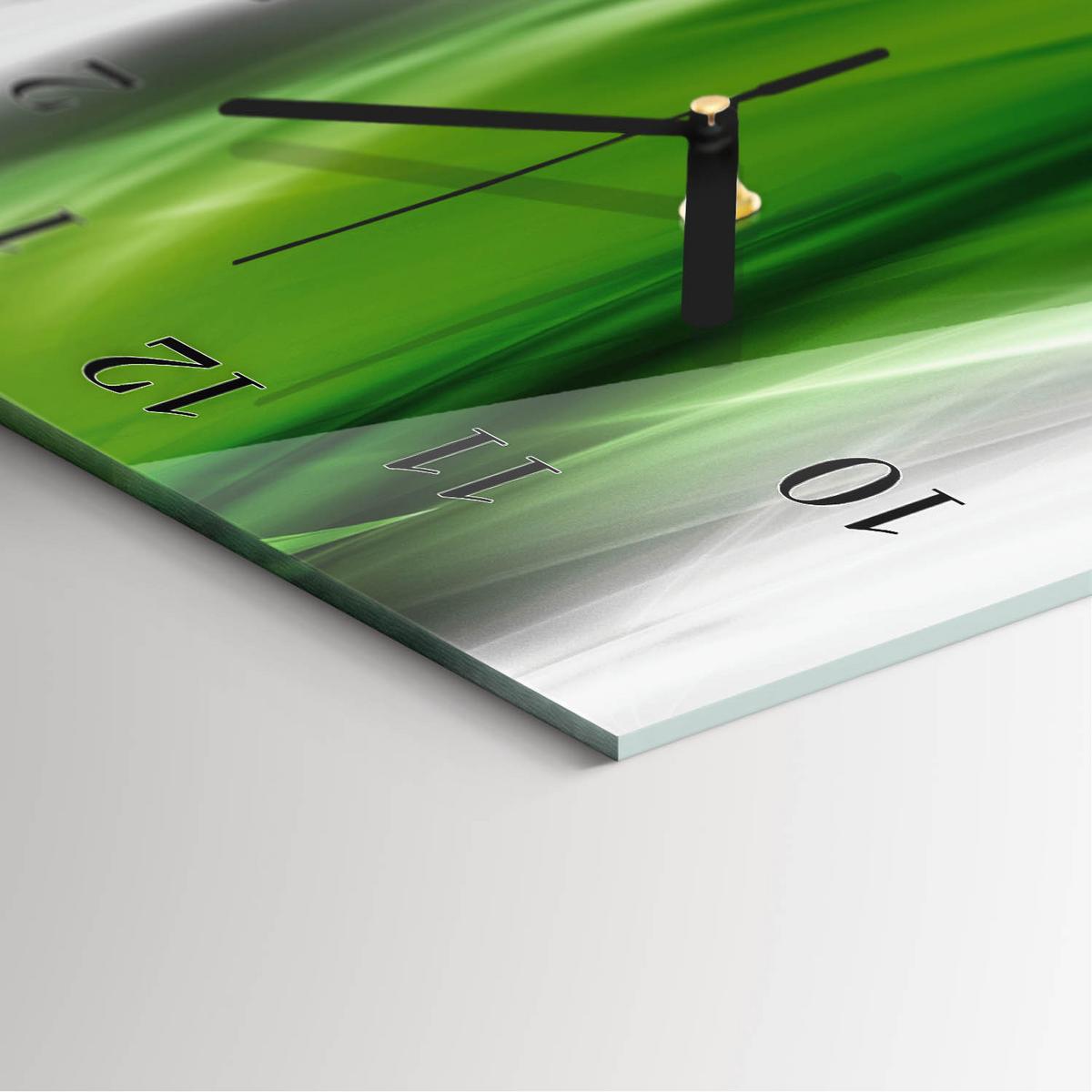 WANDUHR aus Glas 30x60 cm - Abstraktion - Grün, Glas (30/60/0.4cm) - TULUP