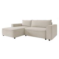 ECKSOFA Beliza, Seite: Links - Beige/Schwarz, Holz/Kunststoff (255/175cm) - MIRJAN24