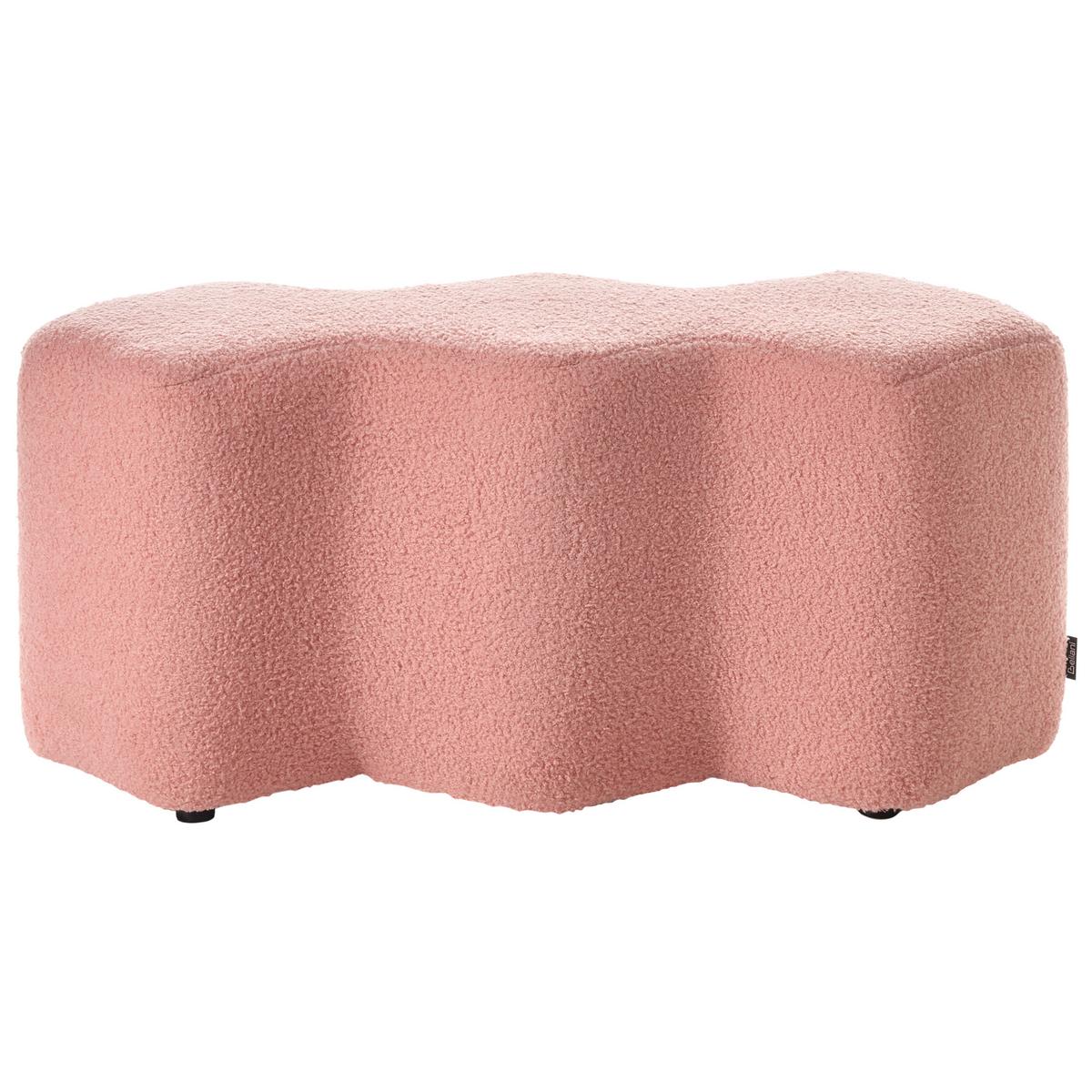POLSTERBANK Bouclé Rosa Littleton - Pink, Textil (86/38/30cm) - Beliani